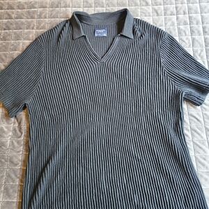 Abercrombie & Fitch Charcoal Ribbed Polo